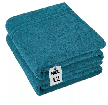 Pack of 2 Extra Large Super Jumbo Bath Sheets 100% Egyptian Cotton Super Soft Luxury Towel (100 x 200 cm) Towelsworld